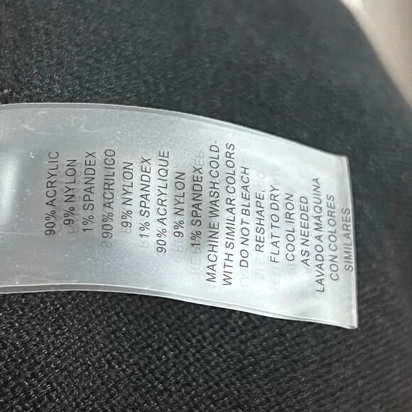 Vince Camuto Black White Trimmed Layered Ruffle Cuff Sweater Dress Women’s Large - Picture 9 of 13